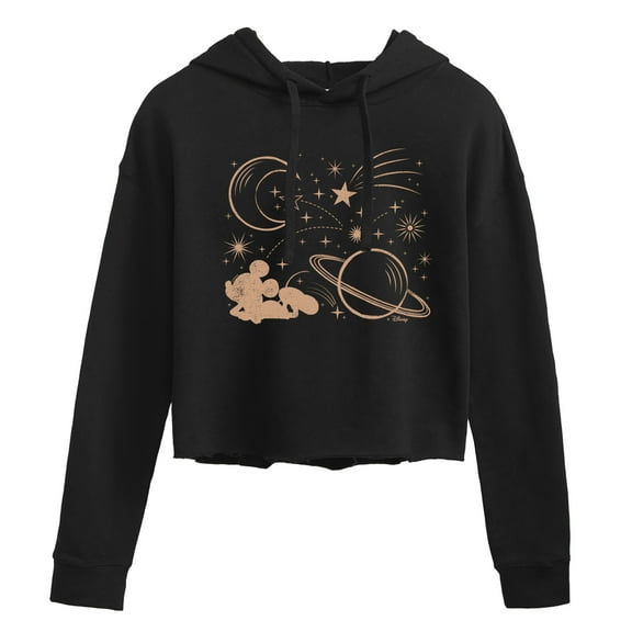 Disney - Mickey Constellation - Juniors Cropped Pullover Hoodie