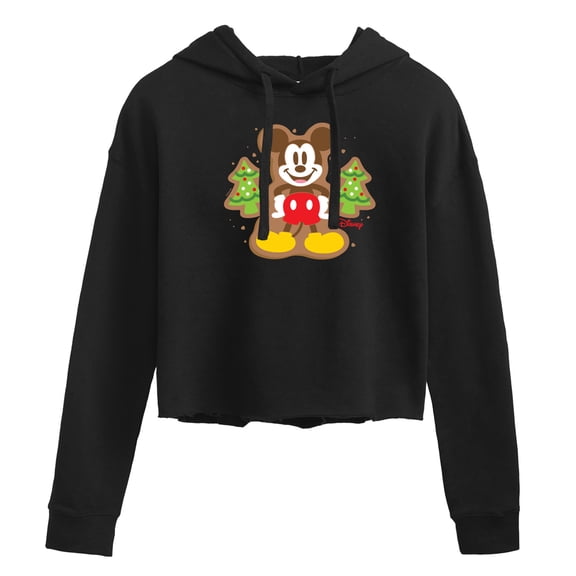 Disney - Mickey Cookie - Juniors Cropped Pullover Hoodie