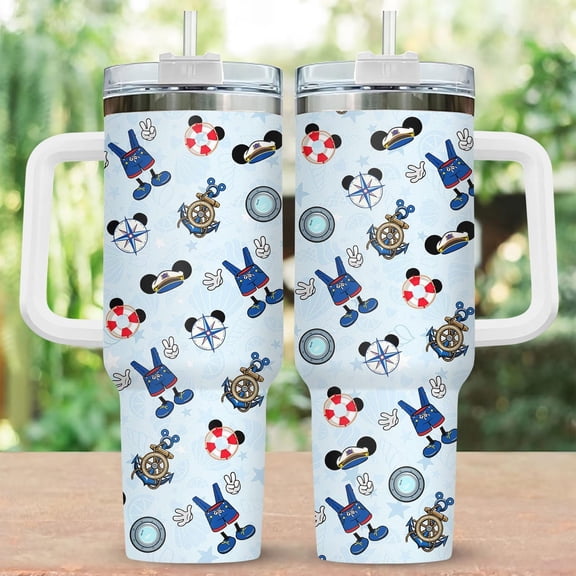 Disney Mickey Cruise 40oz Tumbler, Personalized Cruise Tumbler Mug, Mickey Ship Cup, Mickey And Friends Trip Cup, Disney Gift for Fans