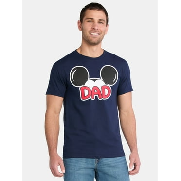 Disney Men's Mickey Mouse Dad Cotton Graphic Tee with Short Sleeves, Sizes S-XL