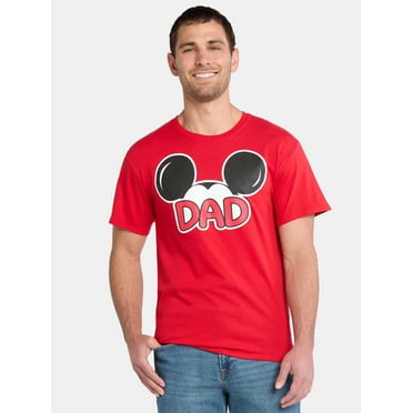 Disney Men's Mickey Mouse Dad Cotton Graphic Tee with Short Sleeves, Sizes S-XL