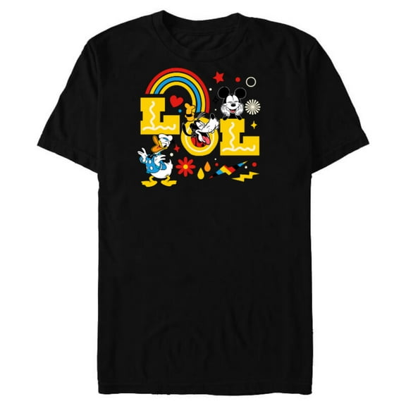 Disney Mickey Donald Goofy LOL - Short Sleeve Blended T-Shirt for Adults - Customized-Black