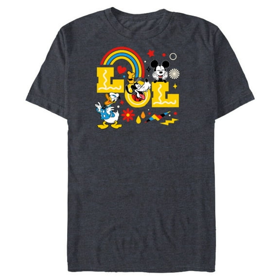 Disney Mickey Donald Goofy LOL - Short Sleeve Blended T-Shirt for Adults - Customized-Navy Heather
