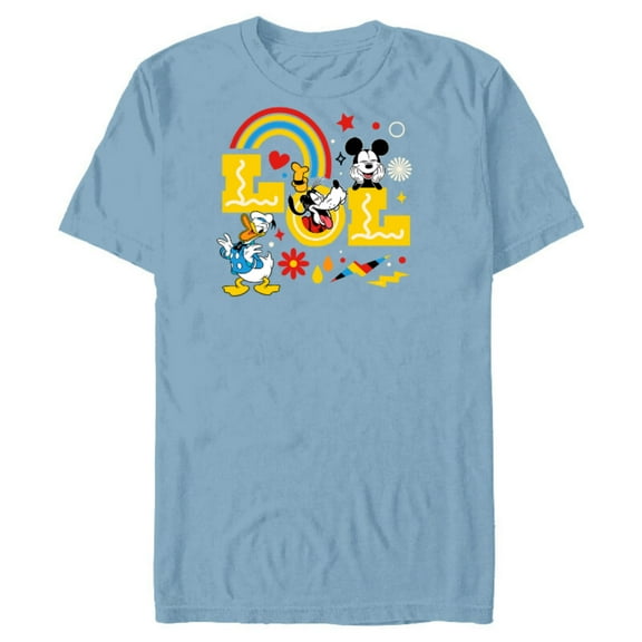 Disney Mickey Donald Goofy LOL - Short Sleeve Blended T-Shirt for Adults - Customized-Ocean Blue