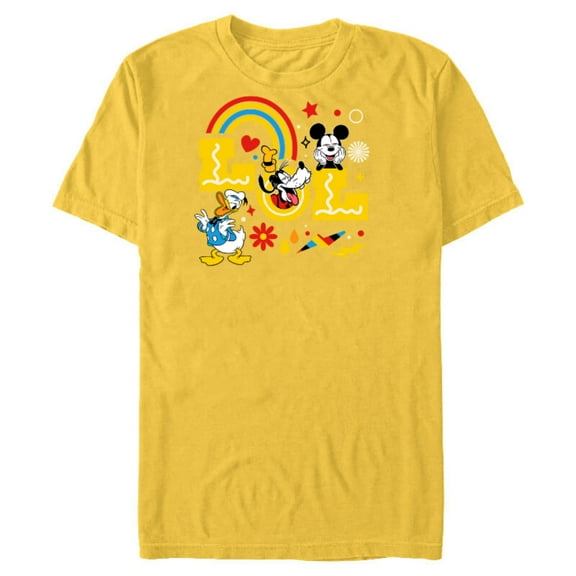 Disney Mickey Donald Goofy LOL - Short Sleeve Blended T-Shirt for Adults - Customized-Yellow