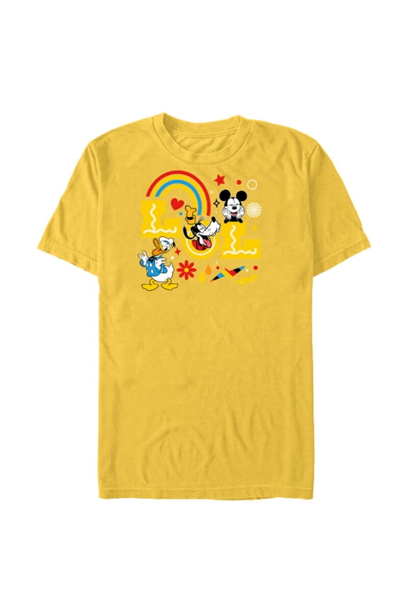 Mickey Donald Goofy LOL - Short Sleeve Blended T-Shirt for Adults - Customized-Yellow