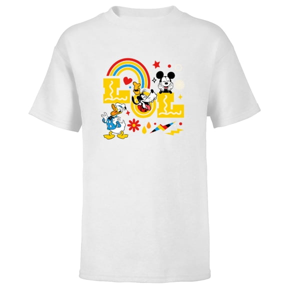 Disney Mickey Donald Goofy LOL - Short Sleeve T-Shirt for Kids - Customized-White