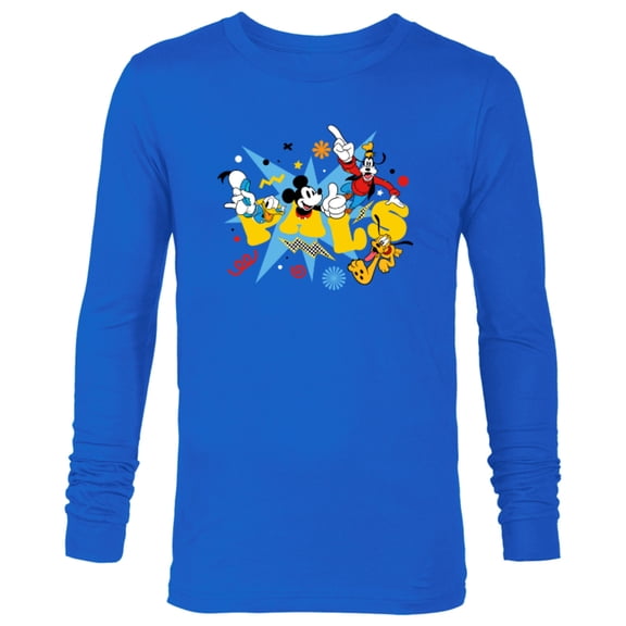 Disney Mickey Donald Goofy and Pluto Pals - Long Sleeve T-Shirt for Men - Customized-Navy