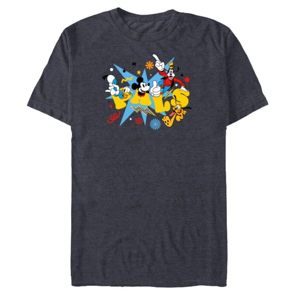 Disney Mickey Donald Goofy and Pluto Pals - Short Sleeve Blended T-Shirt for Adults - Customized-Navy Heather