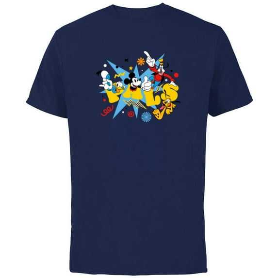 Disney Mickey Donald Goofy and Pluto Pals - Short Sleeve Cotton T-Shirt for Adults - Customized-Navy