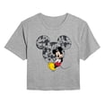 thumbnail image 1 of Disney - Mickey Ear Pattern - Juniors Cropped Short Sleeve Graphic T-Shirt, 1 of 4