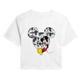 thumbnail image 1 of Disney - Mickey Ear Pattern - Juniors Cropped Short Sleeve Graphic T-Shirt, 1 of 5