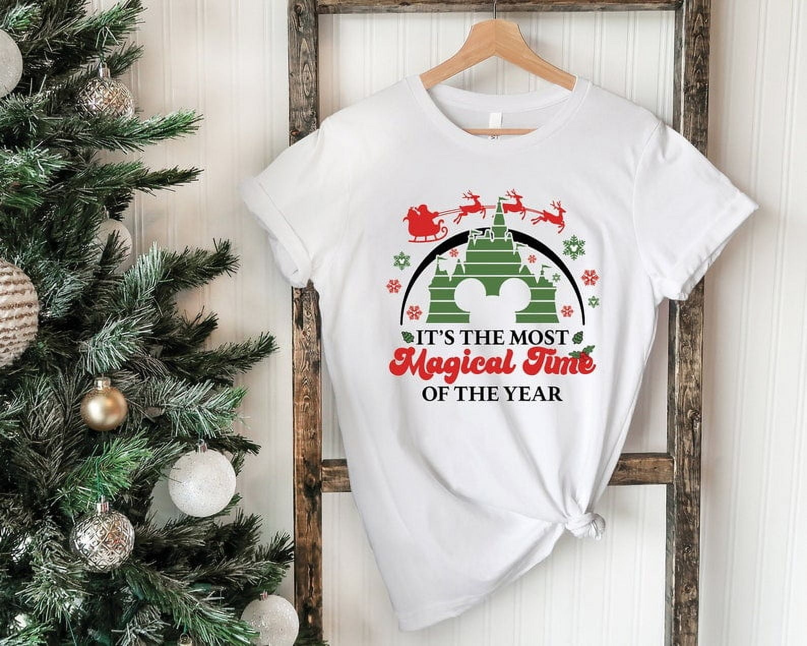 Disney mickey ears christmas shirt tendytee magical castle christmas