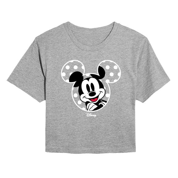 Disney - Mickey Ears - Juniors Cropped Short Sleeve Graphic T-Shirt