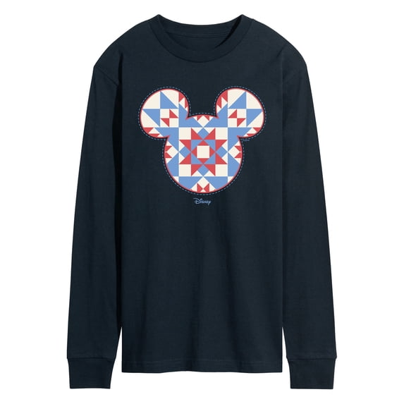 Disney - Mickey Ears Quilt - Men's Long Sleeve Graphic T-Shirt