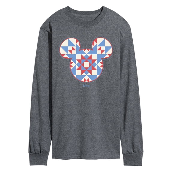 Disney - Mickey Ears Quilt - Men's Long Sleeve Graphic T-Shirt