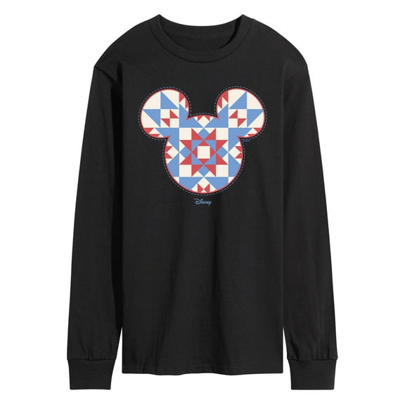 Disney - Mickey Ears Quilt - Men's Long Sleeve Graphic T-Shirt