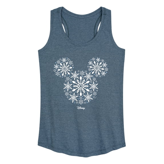 Disney - Mickey Ears Snowflakes - Women's Racerback Graphic Tank