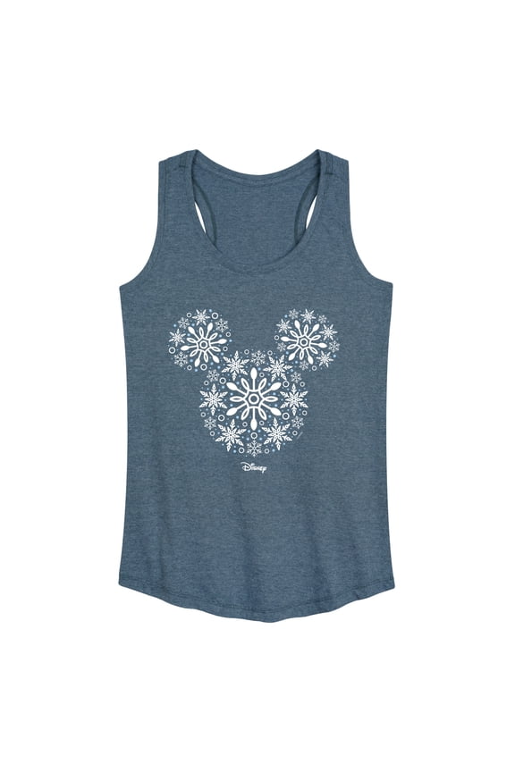 - Mickey Ears Snowflakes - Women's Racerback Graphic Tank