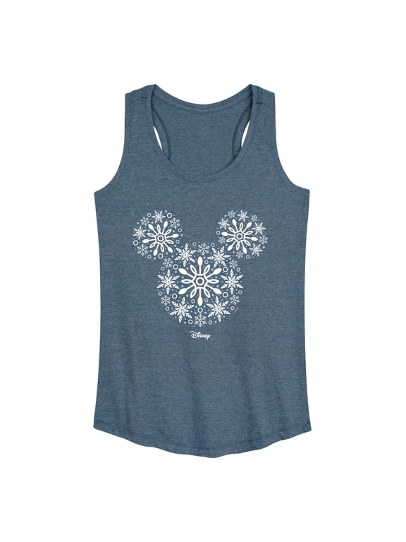 - Mickey Ears Snowflakes Women's Graphic Racerback Tank