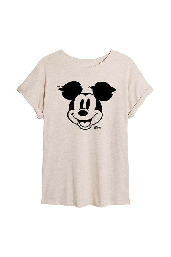 - Mickey Face Glitch - Women's Oversized T-Shirt