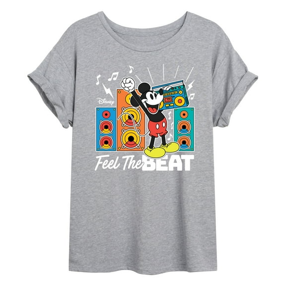 Disney - Mickey Feel The Beat - Juniors Ideal Flowy Muscle T-Shirt