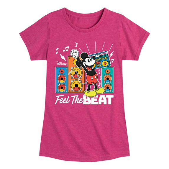 Disney - Mickey Feel The Beat - Toddler & Youth Girls Short Sleeve Graphic T-Shirt