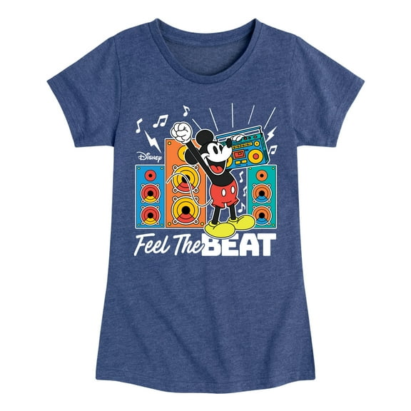 Disney - Mickey Feel The Beat - Toddler & Youth Girls Short Sleeve Graphic T-Shirt