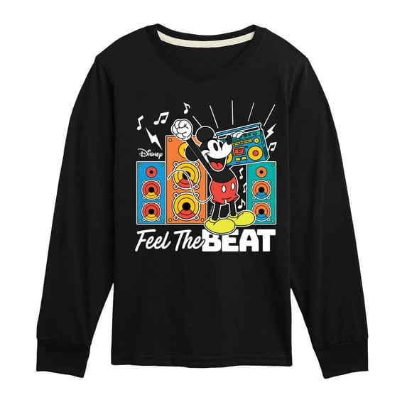 Disney - Mickey Feel The Beat - Toddler & Youth Long Sleeve Graphic T-Shirt