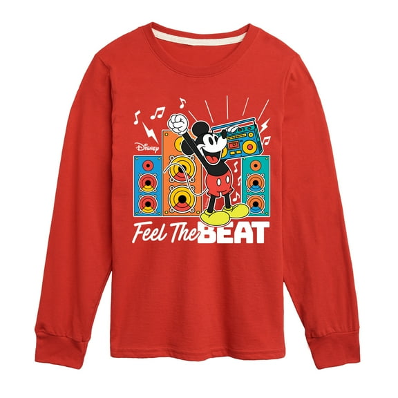 Disney - Mickey Feel The Beat - Toddler & Youth Long Sleeve Graphic T-Shirt