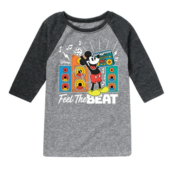 Disney - Mickey Feel The Beat - Toddler & Youth Raglan Graphic T-Shirt