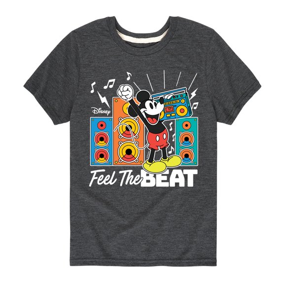 Disney - Mickey Feel The Beat - Toddler & Youth Short Sleeve Graphic T-Shirt