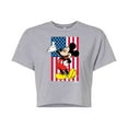 thumbnail image 1 of Disney - Mickey Flag - Juniors Cropped Cotton Blend T-Shirt, 1 of 5
