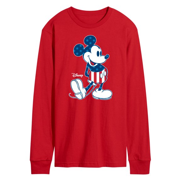 Disney - Mickey Flag Pattern - Men's Long Sleeve T-Shirt