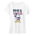 thumbnail image 1 of Disney - Mickey Flag USA Letters - Women's Short Sleeve Graphic T-Shirt, 1 of 4