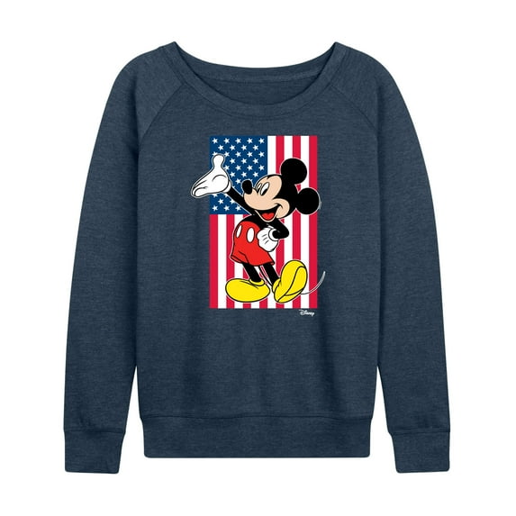 Disney - Mickey Flag - Women's Lightweight French Terry Long Sleeve Shirt