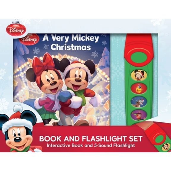 Disney Mickey and Friends: a Very Mickey Christmas Book and 5-Sound Flashlight Set (Hardcover)