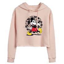 Disney - Mickey & Friends - All Faces of Mickey - Glitch - Juniors Cropped Pullover Hoodie