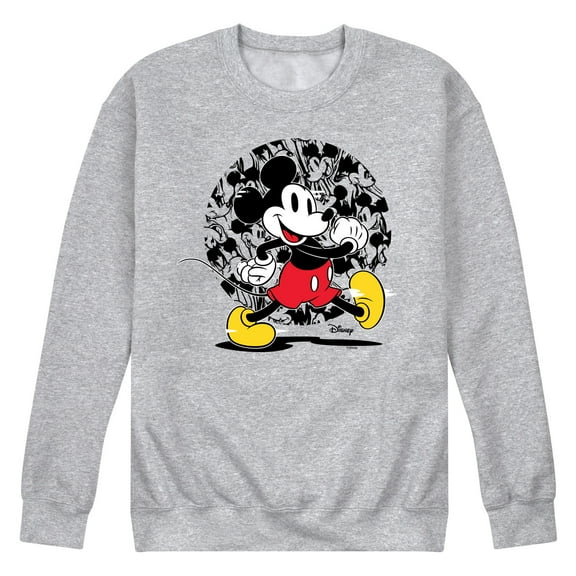 Disney - Mickey & Friends - All Faces of Mickey - Glitch - Men's Crew Neck Fleece Pullover