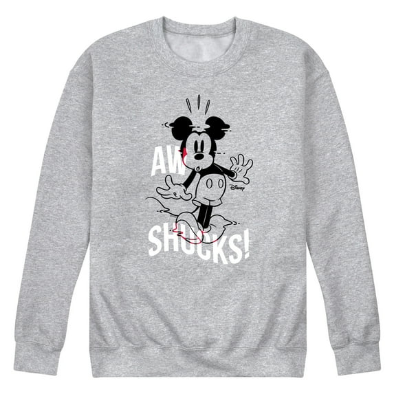 Disney - Mickey & Friends - Aw Shucks - Mickey Solo - Men's Crew Neck Fleece Pullover