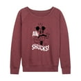 thumbnail image 1 of Disney - Mickey & Friends - Aw Shucks - Mickey Solo - Women's Lightweight French Terry Long Sleeve Shirt, 1 of 5