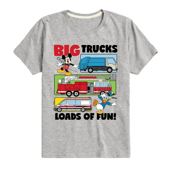 Disney - Mickey & Friends - Big Trucks & Loads Of Fun - Youth Short Sleeve Graphic T-Shirt
