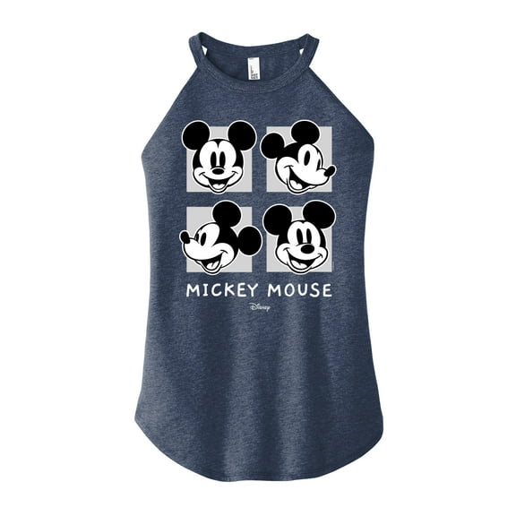 Disney - Mickey & Friends - Black & White Photo Grid - Juniors High Neck Tank Top