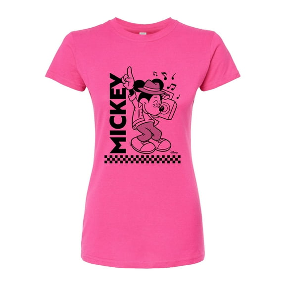 Disney - Mickey & Friends - Boombox & Jammin' Mickey - Juniors Fitted Graphic T-Shirt