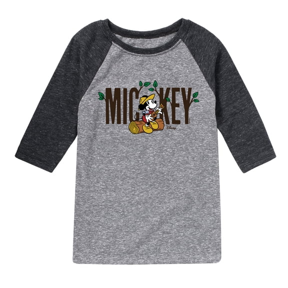 Disney - Mickey & Friends - Campfire Singing on a Log - Toddler And Youth Raglan Graphic T-Shirt