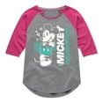 thumbnail image 1 of Disney - Mickey & Friends - Checkered Retro Design - Toddler And Youth Girls Raglan Graphic T-Shirt, 1 of 5