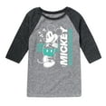 thumbnail image 1 of Disney - Mickey & Friends - Checkered Retro Design - Toddler And Youth Raglan Graphic T-Shirt, 1 of 4