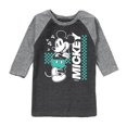 thumbnail image 1 of Disney - Mickey & Friends - Checkered Retro Design - Toddler And Youth Raglan Graphic T-Shirt, 1 of 1
