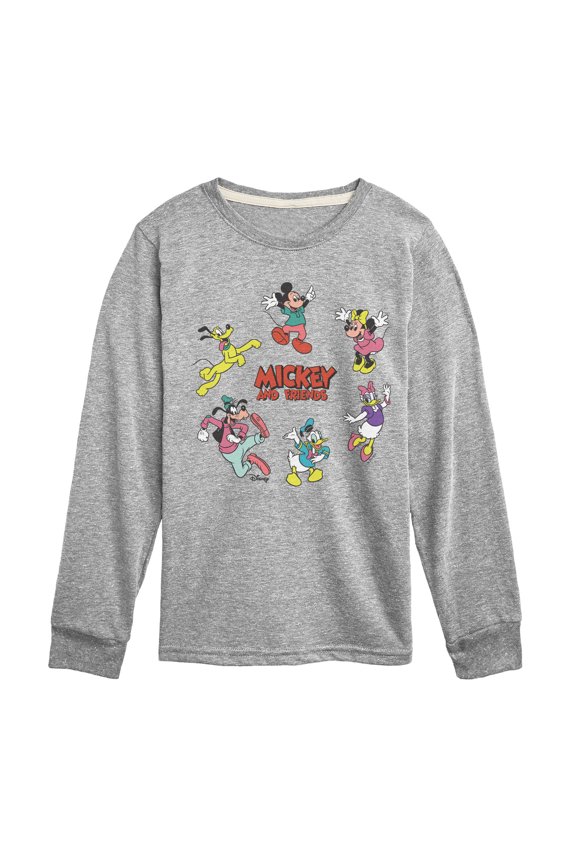 - Mickey Friends Circle - Youth Boys Long Sleeve Graphic T-Shirt
