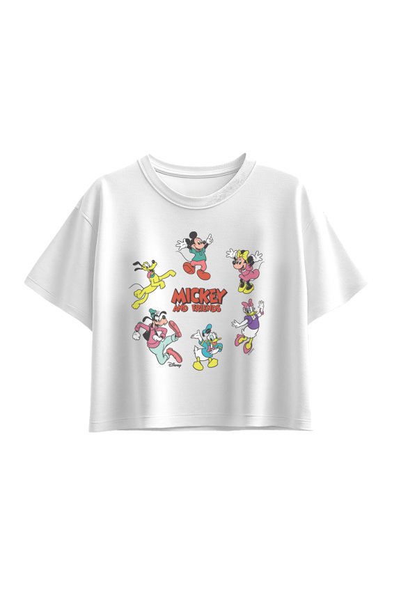 - Mickey Friends Circle - Youth Girls Boxy T-Shirt